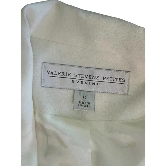 NWT‎ Valerie Stevens Evening Women's White One Button Embroidered Jacket Size 8P - Picture 9 of 13
